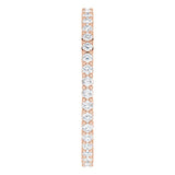 10K Gold Round Lab-Grown Diamond Shared-Prong Eternity Band – 1.5 mm Stones - Rose Gold - view 4