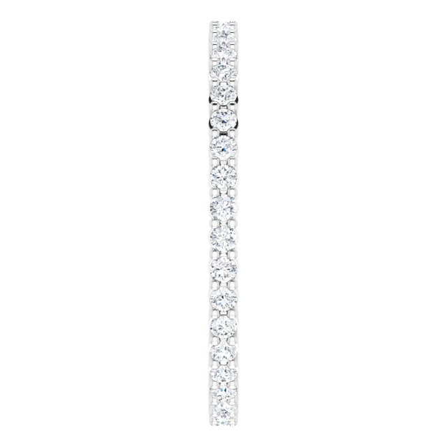 10K Gold Round Natural Diamond Shared-Prong Eternity Band – 1.5 mm Stones - White Gold - view 4