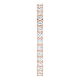 10K Gold Round Lab-Grown Diamond Shared-Prong Eternity Band – 1.75 mm Stones - Rose Gold - view 4