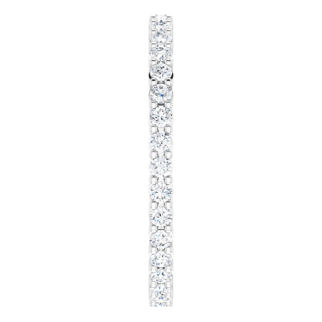 10K Gold Round Lab-Grown Diamond Shared-Prong Eternity Band – 1.75 mm Stones - White Gold - view 4