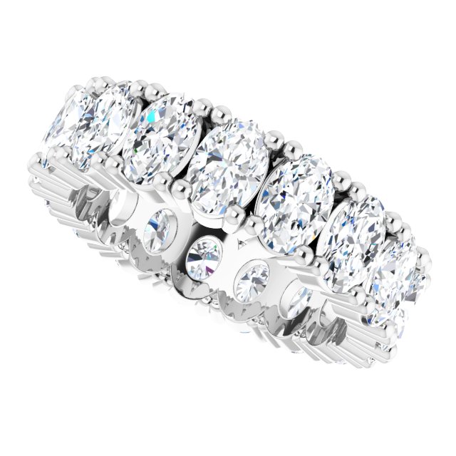 10K Gold Oval Lab-Grown Diamond Shared-Prong Eternity Band – 6x4 mm Stones - White Gold - view 5