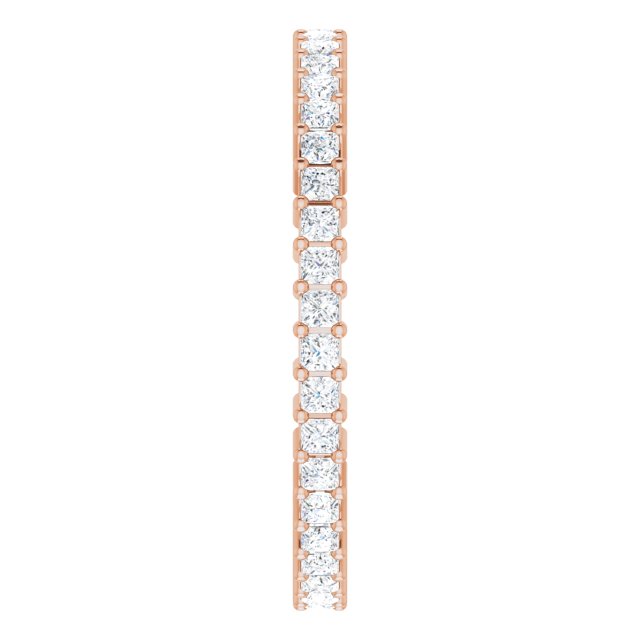 10K Gold Square Natural Diamond Shared-Prong Eternity Band – 1.5x1.5 mm Stones - Rose Gold - view 4