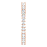 10K Gold Square Lab-Grown Diamond Shared-Prong Eternity Band – 1.5x1.5 mm Stones - Rose Gold - view 4