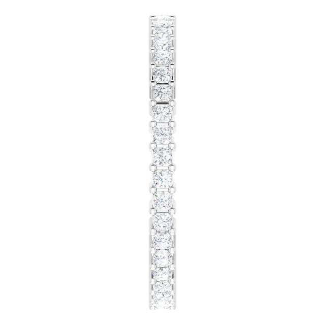 10K Gold Square Natural Diamond Shared-Prong Eternity Band – 1.5x1.5 mm Stones - White Gold - view 4