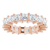 10K Gold Square Lab-Grown Diamond Shared-Prong Eternity Band – 3.5x3.5 mm Stones - Rose Gold - view 3