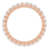 10K Gold Square Natural Diamond Shared-Prong Eternity Band – 2.25x2.25 mm Stones - Rose Gold - view 2