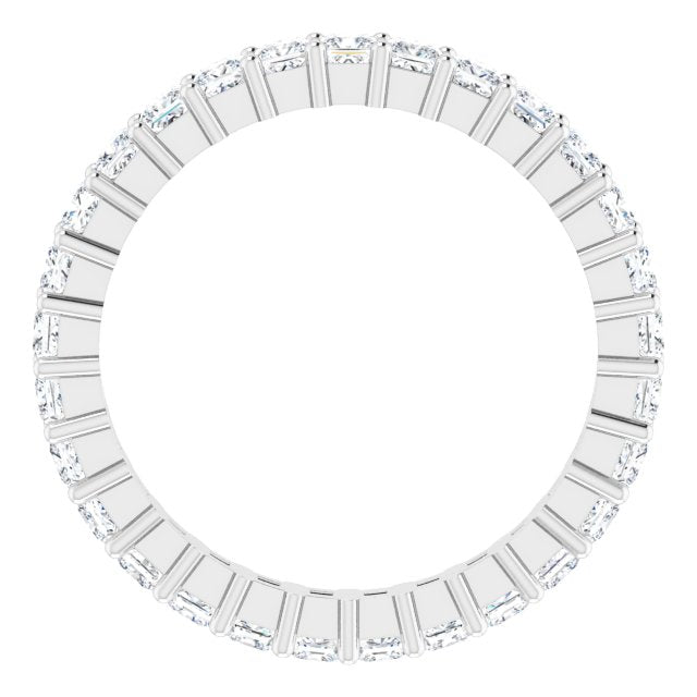 10K Gold Square Lab-Grown Diamond Shared-Prong Eternity Band – 2.25x2.25 mm Stones - White Gold - view 2