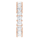 10K Gold Square Natural Diamond Shared-Prong Eternity Band – 3.25x3.25 mm Stones - Rose Gold - view 4