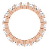10K Gold Square Lab-Grown Diamond Shared-Prong Eternity Band – 3.75x3.75 mm Stones - Rose Gold - view 2