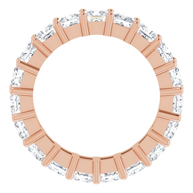 10K Gold Square Lab-Grown Diamond Shared-Prong Eternity Band – 3.75x3.75 mm Stones - Rose Gold - view 2