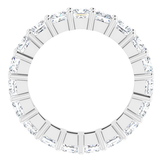 10K Gold Square Natural Diamond Shared-Prong Eternity Band – 3.75x3.75 mm Stones - White Gold - view 2