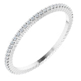 10K Gold Round Lab-Grown Diamond Shared-Prong Eternity Band – 1 mm Stones - White Gold