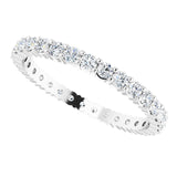10K Gold Round Natural Diamond Shared-Prong Eternity Band – 2 mm Stones - White Gold - view 5