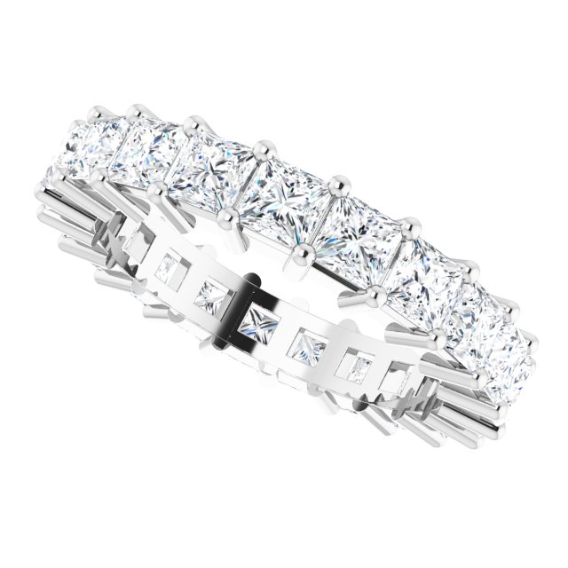 10K Gold Square Natural Diamond Shared-Prong Eternity Band – 3.25x3.25 mm Stones - White Gold - view 5
