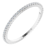 10K Gold Round Lab-Grown Diamond Shared-Prong Eternity Band – 1 mm Stones - White Gold