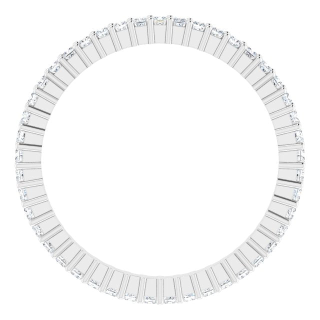 10K Gold Square Lab-Grown Diamond Shared-Prong Eternity Band – 1.25x1.25 mm Stones - White Gold - view 2