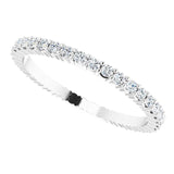 10K Gold Round Natural Diamond Shared-Prong Eternity Band – 1.5 mm Stones - White Gold - view 5