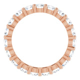 10K Gold Round Natural Diamond Shared-Prong Eternity Band – 3.4 mm Stones - Rose Gold - view 2