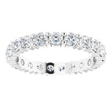 10K Gold Round Lab-Grown Diamond Shared-Prong Eternity Band – 3 mm Stones - White Gold - view 3