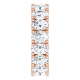 10K Gold Oval Lab-Grown Diamond Shared-Prong Eternity Band – 6x4 mm Stones - Rose Gold - view 4