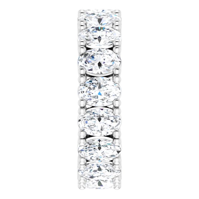 10K Gold Oval Lab-Grown Diamond Shared-Prong Eternity Band – 6x4 mm Stones - White Gold - view 4