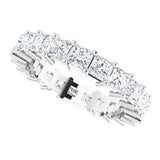 10K Gold Square Natural Diamond Shared-Prong Eternity Band – 3.25x3.25 mm Stones - White Gold - view 5