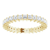 14K Gold Square Lab-Grown Diamond Shared-Prong Eternity Band – 2x2 mm Stones - Yellow Gold - view 3