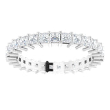 10K Gold Square Natural Diamond Shared-Prong Eternity Band – 2.25x2.25 mm Stones - White Gold - view 3