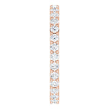 14K Gold Round Lab-Grown Diamond Shared-Prong Eternity Band – 2 mm Stones - Rose Gold - view 4
