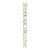 10K Gold Round Lab-Grown Diamond Shared-Prong Eternity Band – 2 mm Stones - Yellow Gold - view 4
