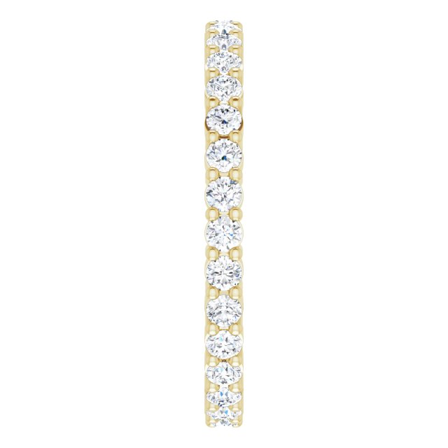 10K Gold Round Natural Diamond Shared-Prong Eternity Band – 2 mm Stones - Yellow Gold - view 4
