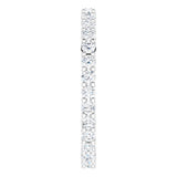 10K Gold Round Natural Diamond Shared-Prong Eternity Band – 2 mm Stones - White Gold - view 4