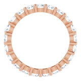 10K Gold Round Lab-Grown Diamond Shared-Prong Eternity Band – 3.2 mm Stones - Rose Gold - view 2