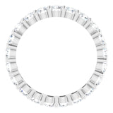 10K Gold Round Natural Diamond Shared-Prong Eternity Band – 3.2 mm Stones - White Gold - view 2