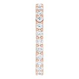 10K Gold Round Natural Diamond Shared-Prong Eternity Band – 2.25 mm Stones - Rose Gold - view 4