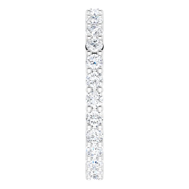 10K Gold Round Lab-Grown Diamond Shared-Prong Eternity Band – 2.25 mm Stones - White Gold - view 4