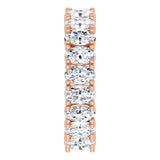 10K Gold Oval Lab-Grown Diamond Shared-Prong Eternity Band – 5x3 mm Stones - Rose Gold - view 4