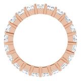 10K Gold Square Lab-Grown Diamond Shared-Prong Eternity Band – 3.25x3.25 mm Stones - Rose Gold - view 2