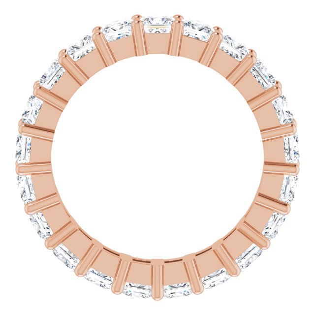 10K Gold Square Lab-Grown Diamond Shared-Prong Eternity Band – 3.25x3.25 mm Stones - Rose Gold - view 2