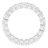 10K Gold Square Lab-Grown Diamond Shared-Prong Eternity Band – 3.25x3.25 mm Stones - White Gold - view 2
