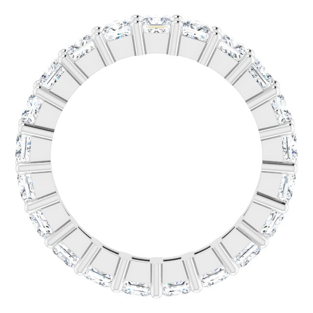 10K Gold Square Natural Diamond Shared-Prong Eternity Band – 3.25x3.25 mm Stones - White Gold - view 2