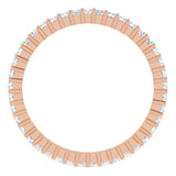 10K Gold Square Natural Diamond Shared-Prong Eternity Band – 1.5x1.5 mm Stones - Rose Gold - view 2
