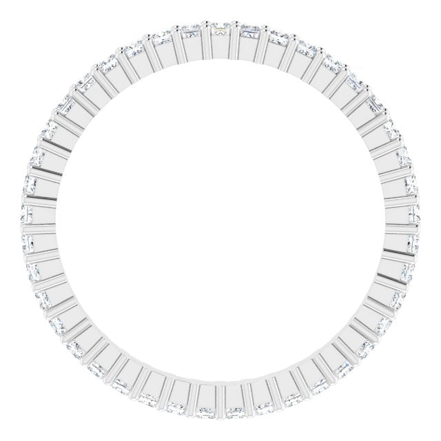 10K Gold Square Lab-Grown Diamond Shared-Prong Eternity Band – 1.5x1.5 mm Stones - White Gold - view 2