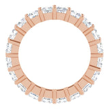 10K Gold Square Natural Diamond Shared-Prong Eternity Band – 3.5x3.5 mm Stones - Rose Gold - view 2