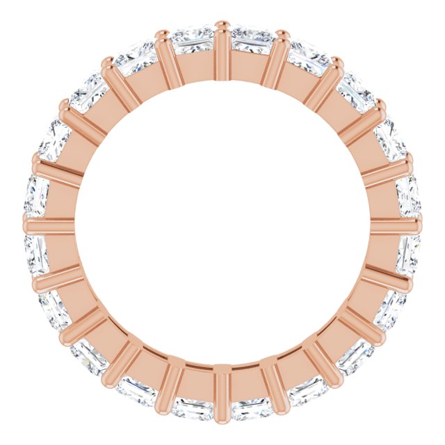 10K Gold Square Lab-Grown Diamond Shared-Prong Eternity Band – 3.5x3.5 mm Stones - Rose Gold - view 2