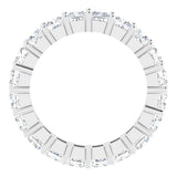 10K Gold Square Lab-Grown Diamond Shared-Prong Eternity Band – 3.5x3.5 mm Stones - White Gold - view 2