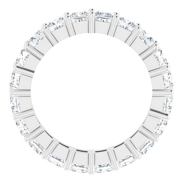 10K Gold Square Lab-Grown Diamond Shared-Prong Eternity Band – 3.5x3.5 mm Stones - White Gold - view 2