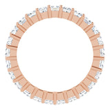 10K Gold Square Lab-Grown Diamond Shared-Prong Eternity Band – 2.75x2.75 mm Stones - Rose Gold - view 2