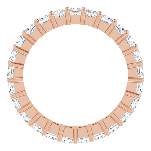 10K Gold Square Lab-Grown Diamond Shared-Prong Eternity Band – 2.75x2.75 mm Stones - Rose Gold - view 2