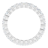 10K Gold Square Lab-Grown Diamond Shared-Prong Eternity Band – 2.75x2.75 mm Stones - White Gold - view 2